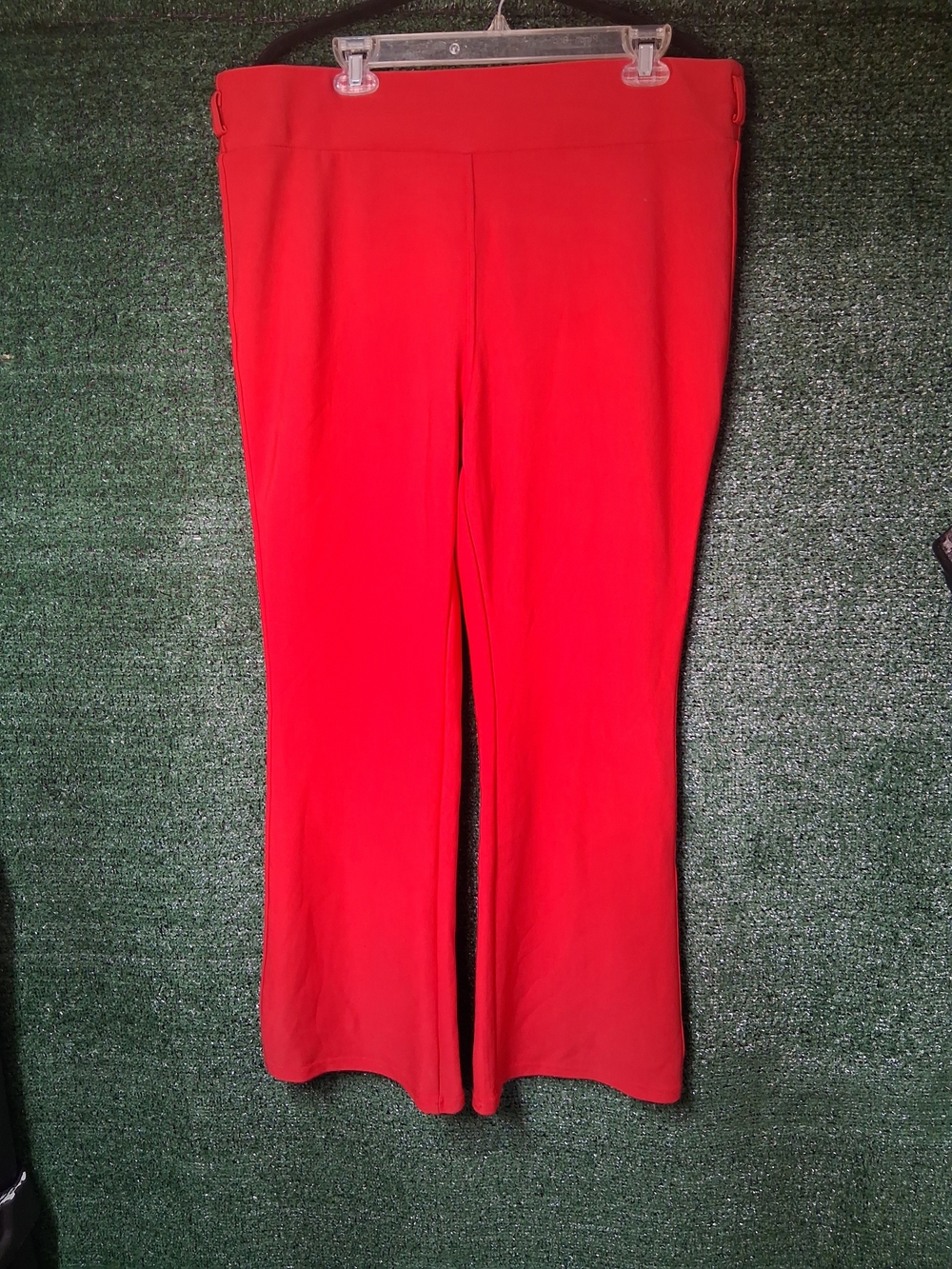 Sleek Red Boot-Cut Stretch Pants